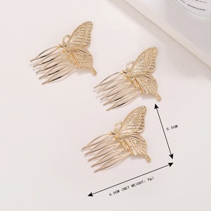 Venta al por mayor Retro Horquilla de pelo de las mujeres de la moda de oro antiguo Horquilla de Metal Mariposa Abejas Perla Peines de novia - Product Image 2