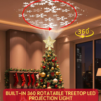 Décoration de sommet de sapin de Noël, étoile lumineuse scintillante, flocon de neige dynamique rotatif, projecteur LED USB, veilleuse ABS, fête de Noël, enfants