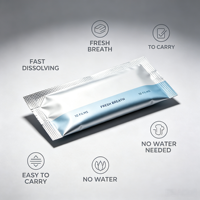 Sachet en aluminium imprimé sur mesure de qualité alimentaire pour film buccal à dissolution rapide, emballage en bande pour film à dissolution orale rapide