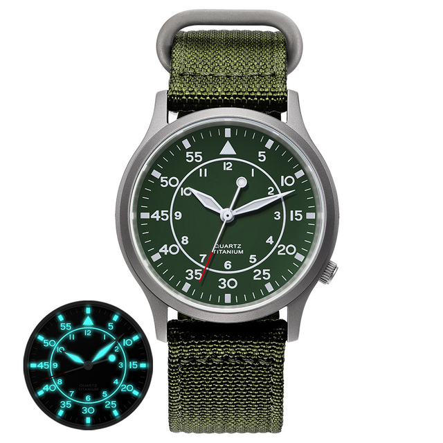 OEM Logo Custom Nylon Strap Sport Watch for Men VH31 Titanium Quartz Luminous Design Luxury 5ATM Wrist Watch 20mm Band 37mm