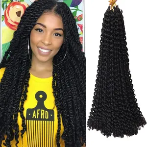 Paixão torção torção de cabelo crochê, primavera torção cabelo encaracolado crochê trança pulverização 18 polegadas