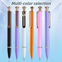 Bolígrafo de Metal Retráctil Clic 1.0mm Tinta Negra 5 Colores Negro Morado Naranja Blanco Rosa Regalo Publicitario Logo