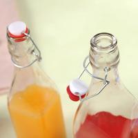 Botella de Vidrio Transparente de 1000 ml con Tapa de Cierre Hermético, Botella de Vidrio para Jugo o Vino de 32 oz, Botella de Agua de Vidrio de 600 ml para Uso Alimentario