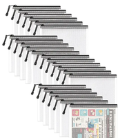 Bolsa de archivos con cremallera de malla A4, bolsa de documentos transparente impermeable para la escuela, suministros de oficina, organizador, papelería para estudiantes, almacenamiento de recibos