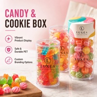 Boîte cylindrique transparente en PET avec couvercle pour bonbons, biscuits et pâtisseries – Emballage en gros personnalisé
