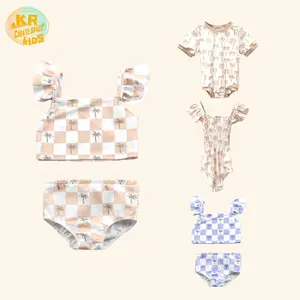 Roupas de banho infantis personalizadas para bebês, blusas de banho para férias de verão, roupas de banho para meninas e crianças