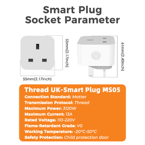 Soket <span class=keywords><strong>Plug</strong></span> cerdas Emper over Thread, colokan cerdas UK 13A, fungsi penjadwalan kontrol suara - Product Image 3