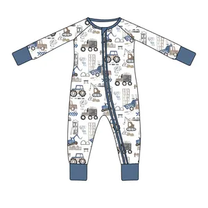 Bamboo Baby Jumpsuit Pajamas Castles Pink Soft Custom Baby Bamboo Sleepers Kids Baby Romper Zipper Pajamas Princess Zippy