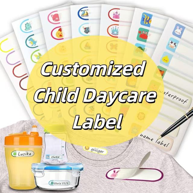 Custom Baby Bottle Labels, Waterproof Washable Label, Reusable Self-adhesive Paper,Child Daycare Label for School Necessities