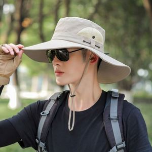 Summer Unisex Outdoor Fisherman <b>Hat</b> UV Protection Breathable Mesh Sunhat for Hiking Fishing Casual Scene Sunshade 100% Polyester - Product Image 1