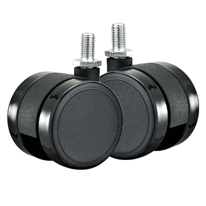 <span class=keywords><strong>2</strong></span>-Zoll Medizinische Möbelrollen, Doppelrollen, Schwarz, Vollkunststoff-Nylon, Gewindestange, Rollen für Tische, Stühle und Möbel - Product Image 4