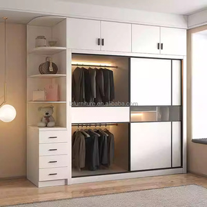 Juego Completo de Muebles para Dormitorio de Apartamento Tipo Estudio a Precio Accesible, con Cama Flotante de Madera, Mesitas de Noche, Armario y Tocador - Product Image 3