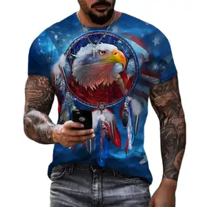 Camiseta masculina estampada 3D personalizada, camiseta de manga curta com gola redonda, roupa de rua de verão solta, para homens e mulheres
