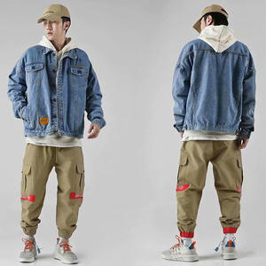 Fabricant OEM personnalisé bleu noir veste en jean à revers pour hommes manteau en jean à manches longues vêtements vintage pour hommes veste en jean en vrac - Product Image 2