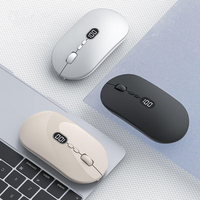 Souris optique sans fil Free Wolf X1 à trois modes avec écran, clic silencieux 2.4G USB pour ordinateurs portables, ordinateurs de bureau et jeux