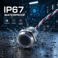 Interrupteur à capteur infrarouge étanche IP68 12VDC avec détection de mouvement PIR, bouton-poussoir de proximité, LED, marche/arrêt, réinitialisation, 19mm 22mm