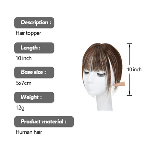 Vendita calda 5x7 Base di seta veri capelli umani Topper 360 ° 3D Cover Clip naturale in frangia parrucchino per le donne con diradamento - Product Image 2