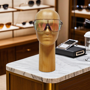 Tête en bois <span class=keywords><strong>Mannequin</strong></span> femme hommes bois <span class=keywords><strong>de</strong></span> hêtre massif pièce commune tête factice couleur bois naturel brut avec tête nez et bouche - Product Image 6