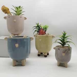 Vaso per Fiori in Ceramica Porcellanata Smaltata a Forma di <span class=keywords><strong>Riccio</strong></span> Arancione, Design Personalizzato, per Casa, Marca HYD - Product Image 2