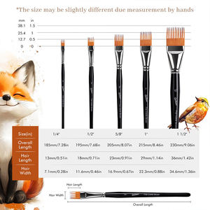 Xin Bowen - Juego de 5 Cepillos Profesionales Planos para Peinar, con Tubo de Cobre, Cerdas de Nailon Resistentes para Artistas - Product Image 6