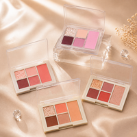 Mehrfarbige 5-Farben-Lidschattenpalette für Social-Media-Beauty-Content in Korallenrosa und Beerentönen