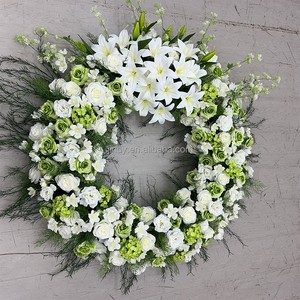 Flores de Condolencia para Cementerio, Decoración para Lápida, Ramo Artificial Blanco, Suministros para Arreglos Florales Funerarios - Product Image 2