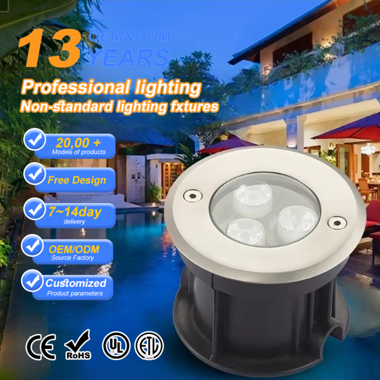 Factory Direct Pool Light 6W 12V with IP68 Waterproof Stainless Steel LED Underwater Lights for Bathtubs & Swimming Pool
