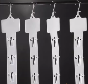 Bandes de présentation suspendues pour supermarché Hookei avec crochets métalliques - Installation facile - Product Image 1