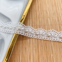 Filet décoratif pour rideaux, œillets, dentelle brodée, garniture multicolore, perles artisanales, dentelle fine en polyester, sacs, chaussures