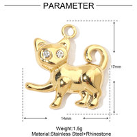 Breloques animales en émail en acier inoxydable, mignonnes, chien, chat, girafe, poisson, pendentifs, accessoires de bijoux DIY, breloques or et argent, vente en gros