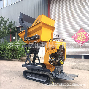 Mini camion benne de 1 à 10 tonnes de capacité de charge, avec levage hydraulique pour le transport sur chantier, équipé d'un système de transmission sur chenilles - Product Image 1