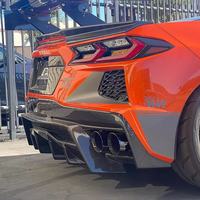 Nouveau diffuseur arrière en fibre de carbone sèche de haute qualité, ajustement parfait, installation facile pour Corvette C8, style AD, lèvre de pare-chocs