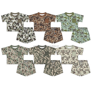 Preventa MOQ 5 Conjuntos de Ropa de Verano para Niñas con Estampado Vacacional Azul, Ropa Nueva a Juego al por Mayor, Ropa de Fábrica para Niños a Precio de Mayorista - Product Image 5