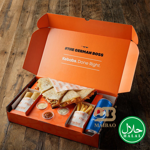 Envase Personalizado de Comida Rápida para Shawarma, Döner <span class=keywords><strong>Kebab</strong></span> o Wrap, Caja con Compartimentos para Restaurantes <span class=keywords><strong>Halal</strong></span>, Menú Compartido y Comida para Llevar - Product Image 2
