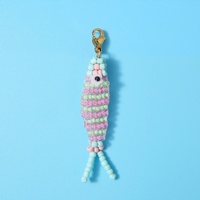 Nouvelle Collection Européenne et Américaine : Pendentif Poisson Mignon en Perles Colorées, Série DIY Faite Main en Pierre Naturelle, Style Simple et Élégant