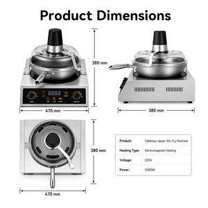 5000W Tabletop Automatic Stir Fry Machine Upper Stirrer Electromagnetic Wok Cooker for Commercial Kitchen One Stop Supply - Product Image 3