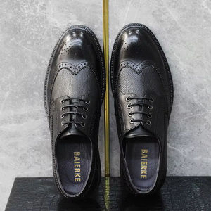 Zapatos Oxford Clásicos Personalizados de Cuero Genuino para Hombre, Zapatos de Vestir con Punta, Diseño Plano Cómodo, Plantillas de Goma, Zapatos de Oficina - Product Image 4