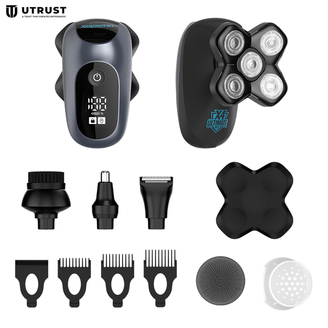 Head Shavers Bald Men Wet/Dry Electric Shaver Hair Trimmer USB Rechargeable LED Display Waterproof Beard Trimmer