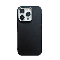 Étui de téléphone en cuir texturé de qualité supérieure pour iPhone 17 16 Pro 15 14 13, Housse de protection minimaliste de couleur unie
