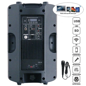 1200W âm thanh chuyên nghiệp 15 "loa siêu trầm PA Hệ thống loa Hộp âm thanh karaoke Bộ BT + TWS-Mic-Remote-FM + EQ bocina parlante - Product Image 2