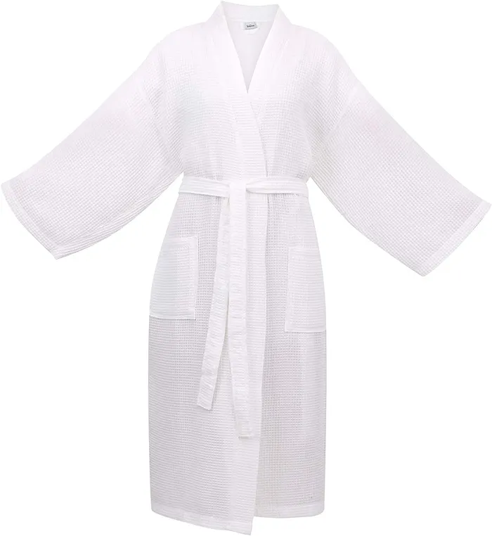 Weave Light weight Unisex Kimono Waffle Bath Robes Spa 100% Cotton
