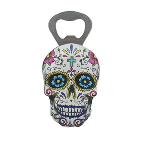 Abrebotellas con estampado de resina personalizada, abridor de botellas de calavera <span class=keywords><strong>mexicana</strong></span>, imán de nevera, recuerdo <span class=keywords><strong>mexicana</strong></span> - Product Image 1