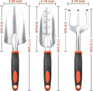 Custom <b>Garden</b> <b>Tools</b> <b>Set</b> Heavy Duty Gardening <b>Tools</b> Include <b>Garden</b> Shovel Transplant Trowel and Hand Rake with Ergonomic Handle - Product Image 2