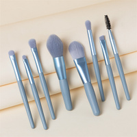 WELLFLYER Ensemble de pinceaux de maquillage professionnel multicolore MABR-001-10 8 pièces Ensemble portable de voyage Fard à paupières doux Blush Outil de maquillage de beauté
