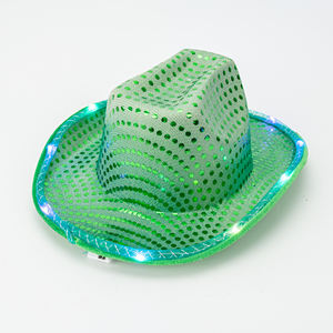 Sombreros de <span class=keywords><strong>Vaquero</strong></span> Occidentales con Lentejuelas Brillantes y Luces LED Multicolor para Fiestas, Actuaciones en Escenario y Navidad - Product Image 6