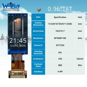 Модуль дисплея TFT 0,96 дюймов, 13PIN, экран с поверхностным креплением, 3,3 В, драйвер, IC ST7735S, IPS, светодиодная подсветка с разрешением 80x160 - Product Image 2