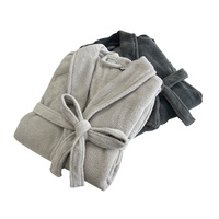Peignoir de bain en polaire corail de luxe, couleur unie, doux, à séchage rapide, avec col châle, pour usage domestique, vente en gros