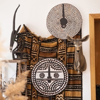 Accessoires de style tribal, Art mural décoratif fait main, Masque totem, Pièce d'exposition, Décoration intérieure naturelle, Style maison bio