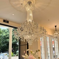Lustre en cristal LED de style français vintage pour villa duplex, salon