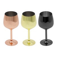 Verre à vin rouge classique en acier inoxydable à pied haut, léger, résistant aux chutes, pour bar KTV, 75 ml